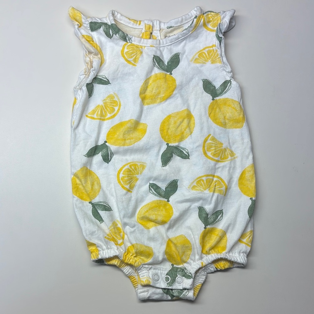Carter’s Lemon Print Baby Romper- 6-9 Month